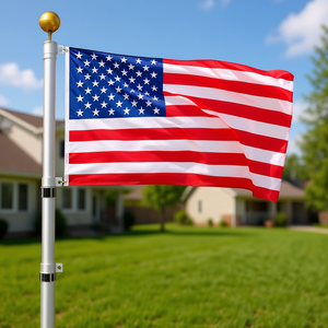 Kit de Mástil Telescópico de Aleación de Aluminio de 25 Pies con Bandera Americana de 3x5, Plateado, Profesional, para Uso en Exteriores - Product Image 2
