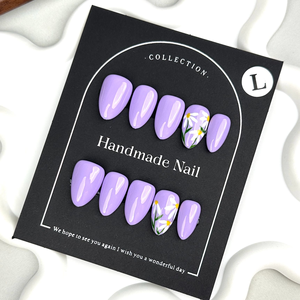 Uñas Postizas 3D con Flores Azules, Hechas a Mano, 10 Piezas, Decoración de Uñas de Lujo Reutilizables, Precio al por Mayor - Product Image 6