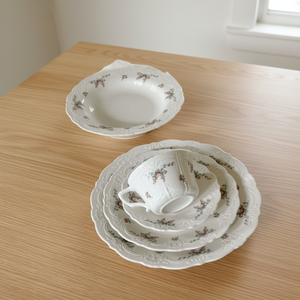 French Embossed Ceramic Plates, Ceramic Bowls, Coffee Cups and Plates, Dessert Plates and <b>Dinner</b> Plates - Product Image 1