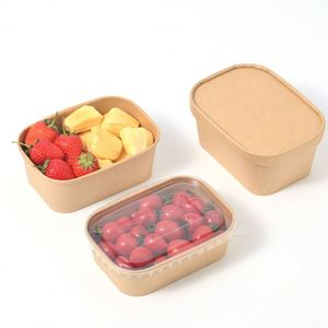 Kraft Paper Bowl With Lid Custom Printed Disposable <b>Soup</b> Food <b>Container</b> Takeaway Packaging Solution - Product Image 1