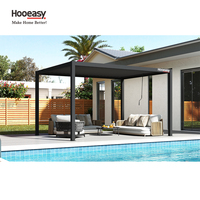 Pergola Hooeasy pour jardin extérieur, toit à lamelles réglables, structure en métal moderne