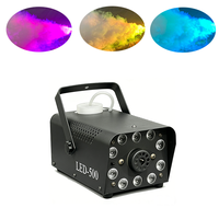 Machine à fumée MINGLANF RGB LED avec télécommande manuelle et sans fil, portée 4-6m, puissance 500W, construction métallique, DMX 3 canaux, 110/220V