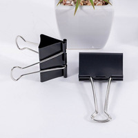 Venta al por mayor de fábrica Oficina Escuela Papelería Oem Odm Black Binder Clip Long Tail Metal Clip Binding Ticket Clips