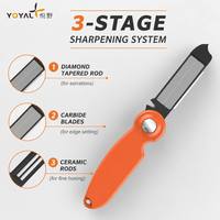 Affûteur de couteaux portable Yoyal TY2203 - Affûteur pliable professionnel pour le camping, la chasse et l'usage tactique