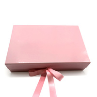 Grand Logo imprimé personnalisé emballage cadeau holographique plat fermé pliable rose boîtes à vêtements magnétiques pour vêtements