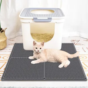 Nouveau produit en Silicone pour animaux de compagnie, nettoyage facile de la litière pour chat, tapis de sable pour toilettes, tapis de piège à litière pour chats, attrape-litière