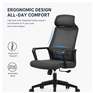 <span class=keywords><strong>Silla</strong></span> <span class=keywords><strong>de</strong></span> Oficina Ergonómica y Ortopédica sin Ruedas, Base Fija, Reposacabezas y Reposabrazos Ajustables, Venta al por Mayor Directa <span class=keywords><strong>de</strong></span> Fábrica - Product Image 2