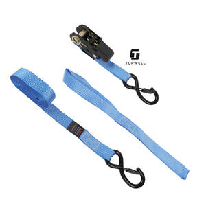 Sangles <span class=keywords><strong>d</strong></span>'<span class=keywords><strong>arrimage</strong></span> personnalisées professionnelles Sangles <span class=keywords><strong>d</strong></span>'<span class=keywords><strong>arrimage</strong></span> à cliquet Sangles de cargaison robustes avec poignée en caoutchouc à crochet en S - Product Image 1