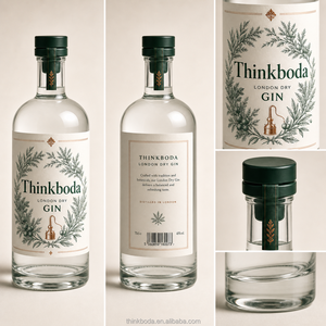 Botella de Vidrio Transparente Cuadrada Apilable con Tapa de Madera para <span class=keywords><strong>Tequila</strong></span>, Ideal para Envíos de Productos de Comercio Electrónico - Product Image 6