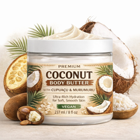 Beurre corporel fouetté à la noix de coco personnalisé |   Huile de coco pure, beurre de karité et murumuru |   Parfum Pastèque et Frésia
