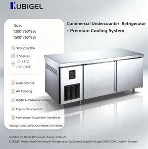 Réfrigérateur à double porte en acier inoxydable avec refroidissement direct par air, contrôle numérique, dégivrage automatique KBC15L2W - Product Image 1