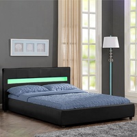 Willsoon Möbel modernes Bett Design Möbel Doppelgröße weißes Lederbett Flügelrückseite Kopfteil