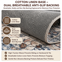 Tapis bouclé vintage de luxe léger à poils ras, résistant à l'usure et aux taches, séchage rapide, sur mesure, pour décoration