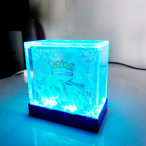 China Factory Direct Sale Custom Design clear Acrylic TCG Booster Box case with Magnetic Lid LED Light - Product Image 4