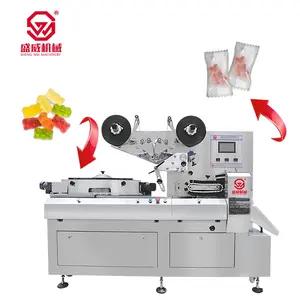 Shengwei Machinery Flow Pack ad alta velocità Toffee Sugar Soft Candy Gummy Bear Candy Packaging Machine