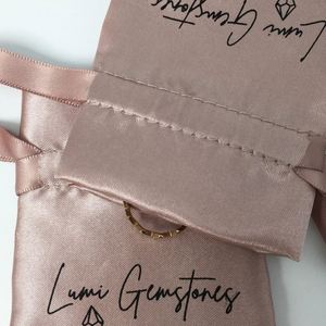 Custom logo Printed Small Satin Gift Bags pink Soft Jewelry Wedding Pouch for Packaging logo Custom - Product Image 6