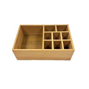 Bamboo Desktop Storage <b>Box</b> With Partitions Eco-Friendly <b>Makeup</b> Organizer For Home Office Cosmetic Storage - Product Image 1