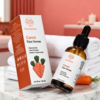 Sérum Visage Éclaircissant et Hydratant à l'Extrait de Carotte Fermentée, Niacinamide et Hyaluronate de Sodium, Antioxydant, Lissant et Illuminateur pour une Peau Rayonnante