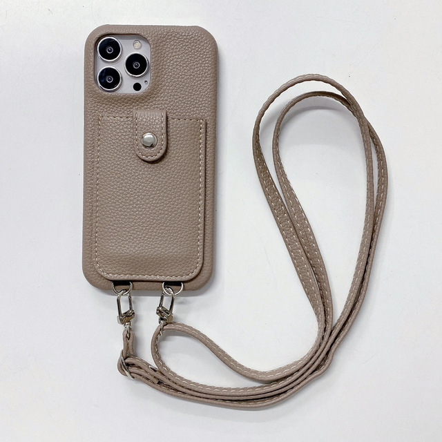 Tschick Lychee Skin Elastic Leather case Suitable for iPhone 16/15 Pro/14 ProMax/13 Phone case Wallet Back Cover