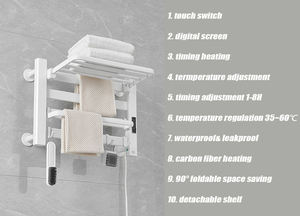 Chauffe-serviettes de spa chaud blanc Double élément chauffant pour salle de bain Lady Darling porte-serviettes chauffant - Product Image 5