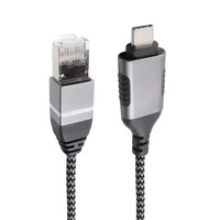 Kabel Usb ekstra panjang, kabel Usb Tipe c ke RJ45 Ethernet 1000M 2m untuk Tablet Laptop Desktop Gigabit Jaringan