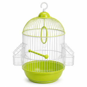 Vente flash : Cage à oiseaux suspendue ronde en fer épais, portable, pour perruche, petit oiseau, etc. - Product Image 2