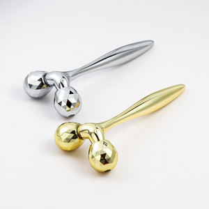 Jingwang GLY22011 Herramientas para el Cuidado de la Piel, Rodillo de Masaje Facial 3D con Rotación de 360 Grados, Forma de V, Dorado, para Lifting Facial - Product Image 1