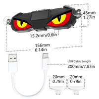 Lampe de sécurité LED à induction vibratoire rechargeable solaire, effet œil de démon, sans câblage, pour vitre arrière de voiture, stroboscope décoratif