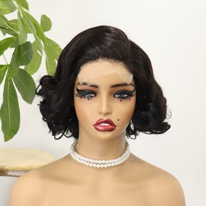 Peluca Bob sin pegamento con ondas corporales, lista para usar, para mujer, de cabello humano, con cierre frontal de encaje 4x4 - Product Image 2