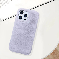 Housse de téléphone tendance en velours et fourrure chaude pour iPhone 16 15 14 Pro Étui généreux pour iPhone 11 12 13 ProMax
