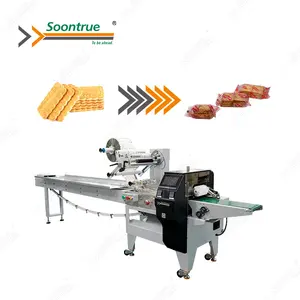semi auto horizontal rotary flowwrap packing machine biscuit package machine manufacturer
