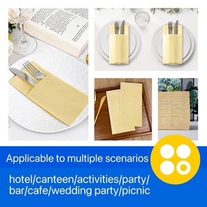 Serviettes <span class=keywords><strong>de</strong></span> table jetables modernes, épaisses, personnalisables, pré-pliées, 100% pâte <span class=keywords><strong>de</strong></span> bois, sensation <span class=keywords><strong>de</strong></span> lin, pour la <span class=keywords><strong>maison</strong></span>, les fêtes, les mariages, les restaurants - Product Image 4