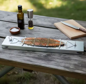 <span class=keywords><strong>ไม้</strong></span>เสียบย่างสเตนเลสสตีล AiSi BA ซีรีส์ 300 แบบปรับแต่งได้ ใช้ซ้ำได้ สำหรับ<span class=keywords><strong>ย่าง</strong></span>ปลาและ<span class=keywords><strong>แซลมอน</strong></span> ใช้สำหรับทำอาหารกลางแจ้ง - Product Image 3