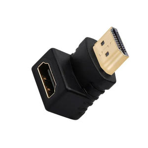 Adattatore HDMI maschio a femmina 90°, nero, ideale per connessioni in spazi ridotti ed estensione del segnale video. - Product Image 1
