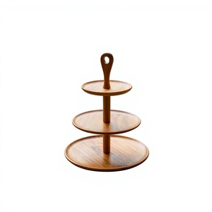 Wooden Multi-Layer Three-<b>Tier</b> <b>Cake</b> Stand Handmade Rustic Dessert Display Holder Pedestal Eco-Friendly Dishwasher Safe Customized - Product Image 3