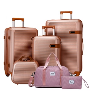 Ensemble <span class=keywords><strong>de</strong></span> bagages <span class=keywords><strong>de</strong></span> voyage familial 6 pièces, valise vintage avec sac <span class=keywords><strong>de</strong></span> week-end pour femmes - Product Image 6