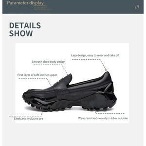 Chaussures en cuir de luxe pour hommes à bout pointu, mocassins à enfiler pour l'automne, formels, d'affaires et décontractés pour le bureau - Product Image 5