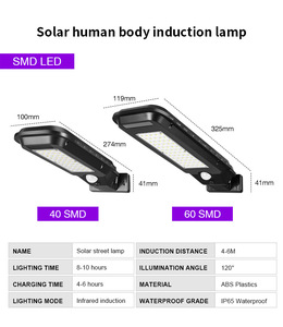 COB 100 luz Solar LED lámparas de pared al aire libre PIR Sensor de movimiento de la División Solar de la pared de focos de luz de lámpara de iluminación de emergencia - Product Image 2