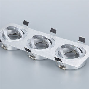 समायोज्य शुद्ध एल्यूमीनियम gu10 mr16 के नेतृत्व में डाउनलाइट हाउसिंग आधुनिक डबल हेड आयताकार फिटिंग के लिए - Product Image 3