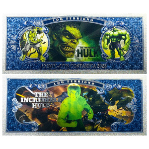 Tarjeta Conmemorativa de Papel de Aluminio Plateado del Superhéroe de Cómics <span class=keywords><strong>Hulk</strong></span>, Regalo Coleccionable - Product Image 1