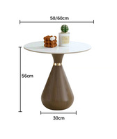 Table basse de luxe en fer forgé avec plateau en carreaux de porcelaine, design minimaliste, modèle D830 – Pièce créative pour espaces de réception en locations.