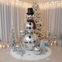 Bonhomme de neige gonflable décoratif de Noël, miroir, géant, étincelant, imperméable, pour usage extérieur, en vente