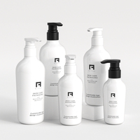 QIYUE Bouteille à pompe en PET PCR de forme Boston de 300-600 ml pour shampoing, soin de la peau, sérum, lotion corporelle et crème pour le visage, logo et couleur personnalisés