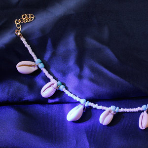Pulsera <span class=keywords><strong>tobillera</strong></span> de punto con cuentas de cristal para mujer, accesorio de playa con semillas bohemias, GAB002 - Product Image 4