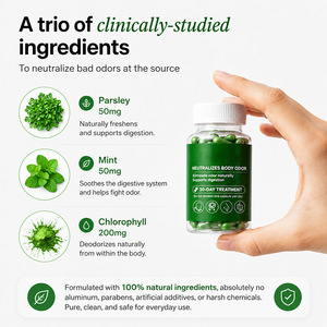 Capsules de Chlorophylle Naturelle pour l'Élimination de la Mauvaise Haleine et des Odeurs Corporelles - Complément Alimentaire à la Persil et à la Menthe pour le Soutien Digestif - Cure de 30 Jours - Product Image 3
