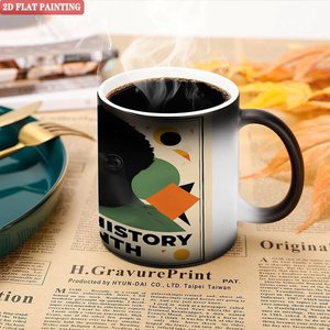 Taza de Regalo Personalizada, Negra Esmerilada, 11 oz, Cerámica, Sensible al Calor, Taza Blanca para Aniversario de Empresa - Product Image 5