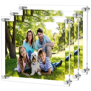 11x14 Clear Acryl Wand halterung Floating Frame less Bilderrahmen für Degree Certificate Photo Frames-Double Panel