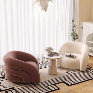 Fauteuil simple de luxe nordique, style moderne minimaliste, salon, pieds en acier inoxydable, fauteuil de détente - Product Image 4