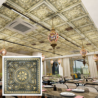 Plaque de plafond décorative intérieure en cuivre, motif Pl83, ignifuge et résistante à l'humidité, pour bureaux, hôpitaux et appartements