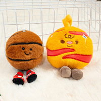 Jellyc Figurines de ballon amusantes : football, badminton, volley-ball, en peluche, breloques de sac et porte-clés en coton